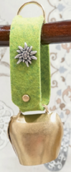 Glocke Filzband Edelweiss messing 4cm
